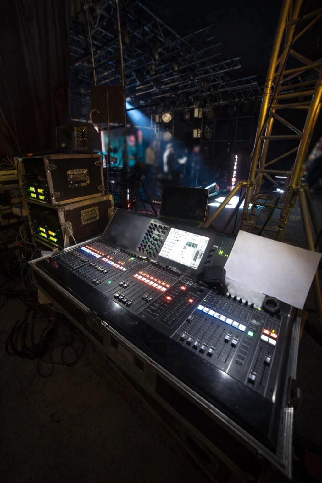 AV console and LED screen setup for corporate meetings and business events in Chennai